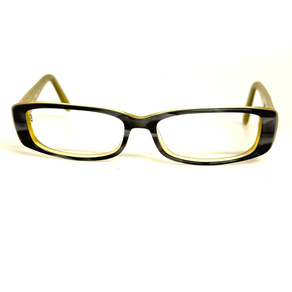 Bebe Snapshot Grey Lemon Rectangular Eyeglass Frames 50-14-135 Designer Eyewear